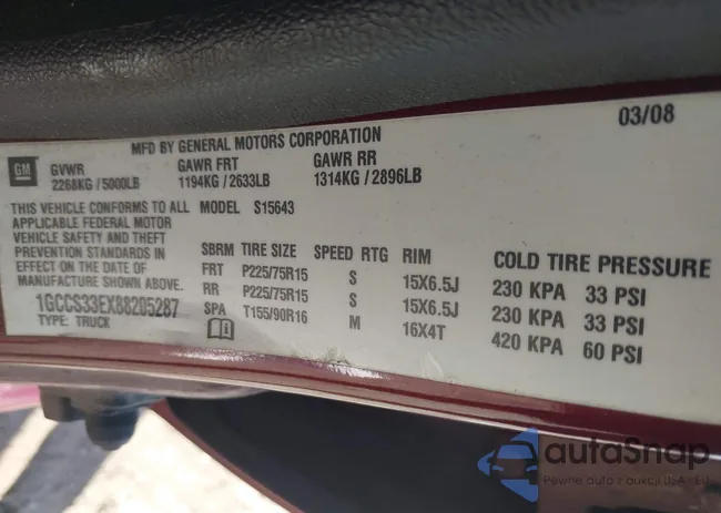 1GCCS33EX88205287: 40355887