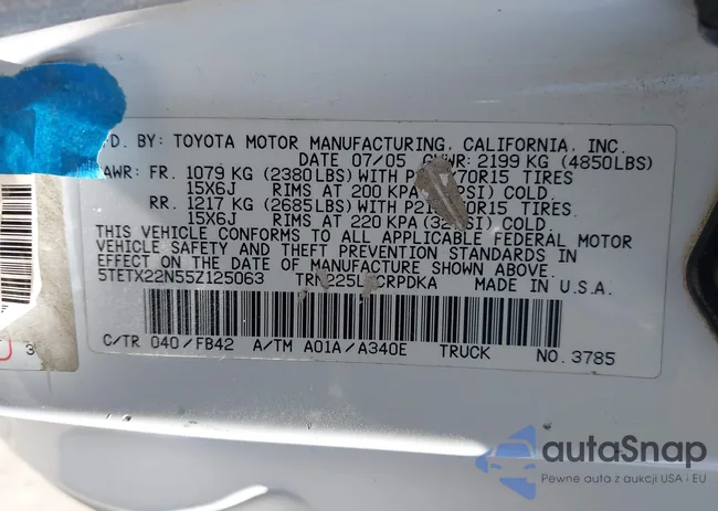 5TETX22N55Z125063: 40357954