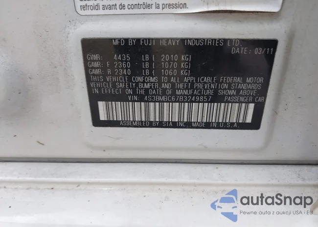 4S3BMBC67B3249857: 40360050