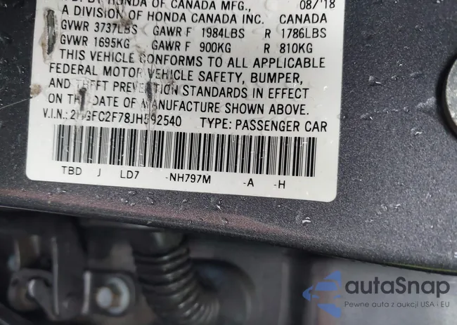 2HGFC2F78JH592540: 40361714