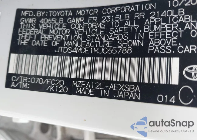 JTDS4MCE1MJ065788: 40364548