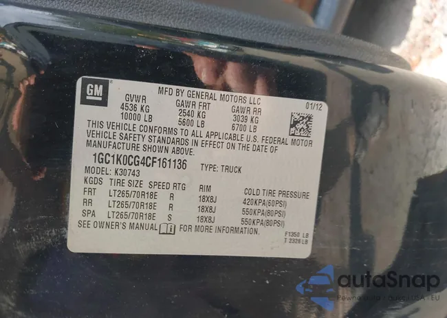 1GC1K0CG4CF161136: 40364637