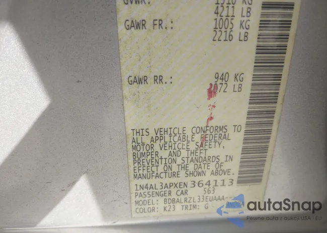 1N4AL3APXEN364113: 40366803