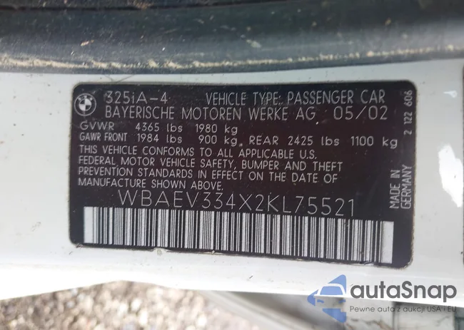 WBAEV334X2KL75521: 40368232