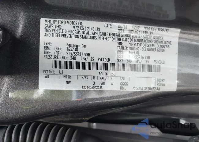 1FADP3F29EL338676: 40370980