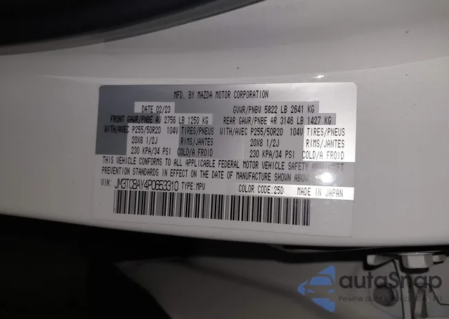 JM3TCBAY4P0653310: 40371355