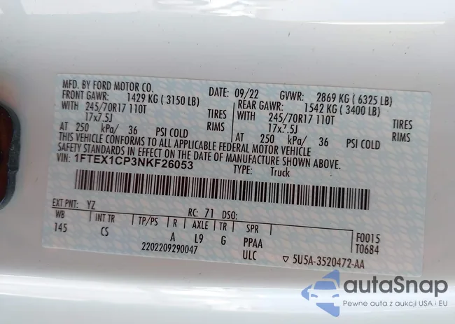 1FTEX1CP3NKF26053: 40372191