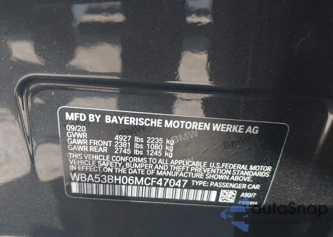 WBA53BH06MCF47047: 40373245