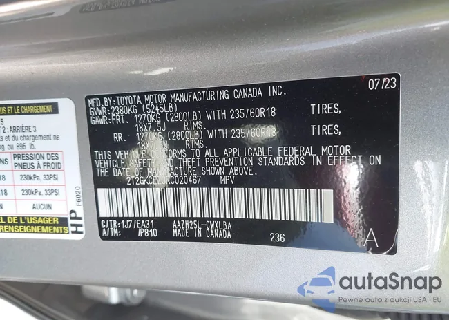 2T2GKCEZ3RC020467: 40374333