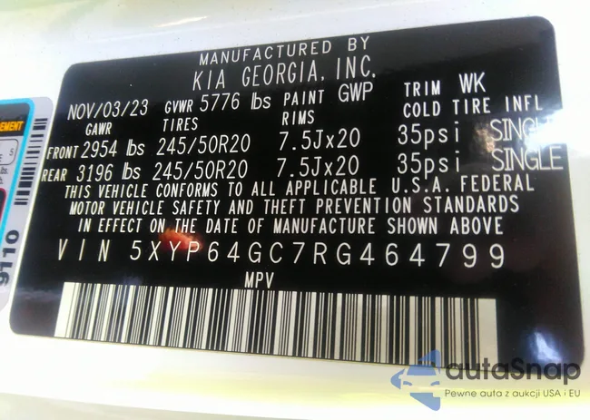 5XYP64GC7RG464799: 40374341