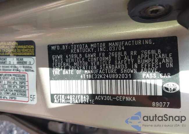 4T1BE32K24U892031: 40375256