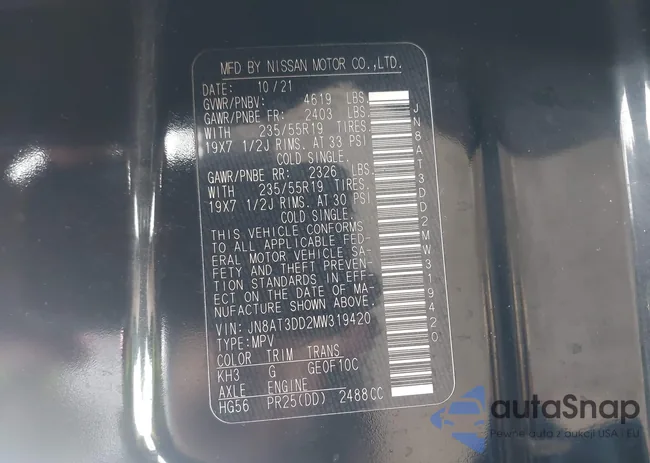 JN8AT3DD2MW319420: 40374689