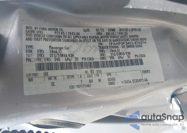 1FAHP3F24CL470274: 40378582