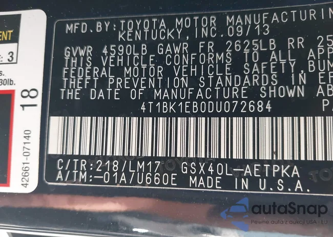 4T1BK1EB0DU072684: 40383508