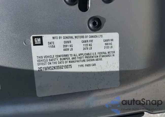 2G1WH52K059219075: 40386158