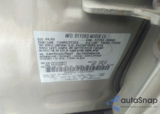 1FAFP24135G178381: 40386661