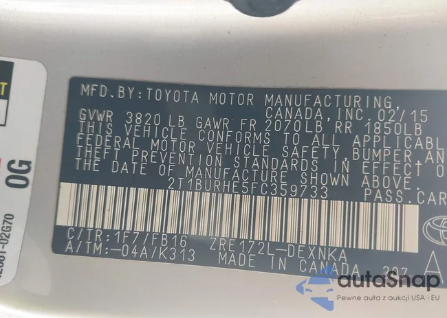 2T1BURHE5FC359733: 40388409