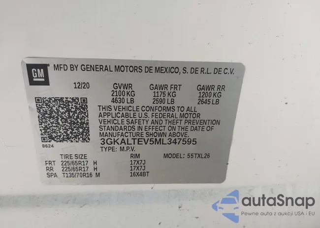 3GKALTEV5ML347595: 40389126