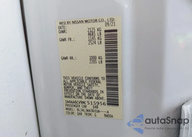 1N4AA6CV9MC515956: 40390096