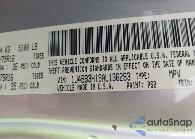1J4BB3H19AL136283: 40392848