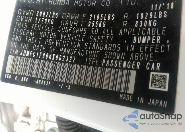 JHMFC1F90KX002322: 40394373