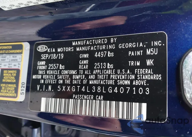 5XXGT4L38LG407103: 40394854