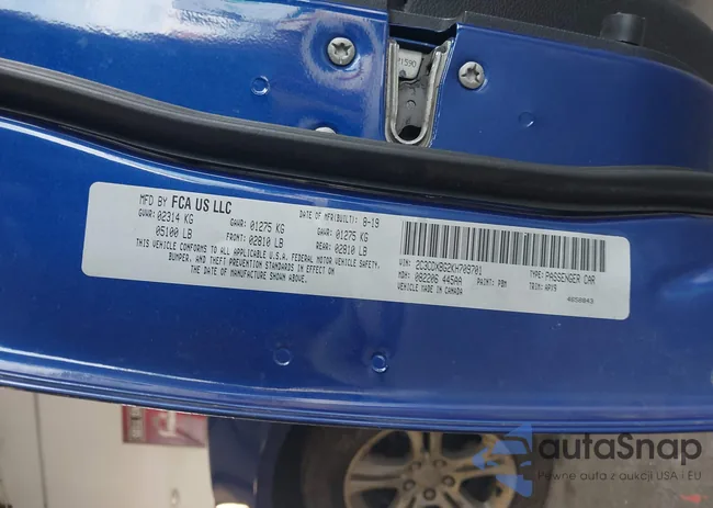 2C3CDXBG2KH709701: 40395302