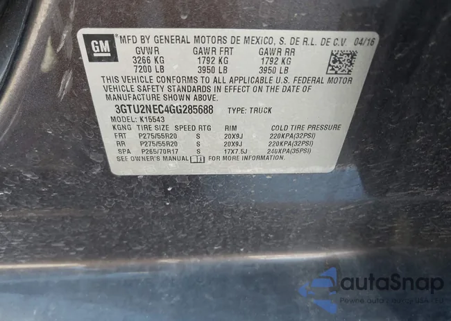 3GTU2NEC4GG285688: 40394598