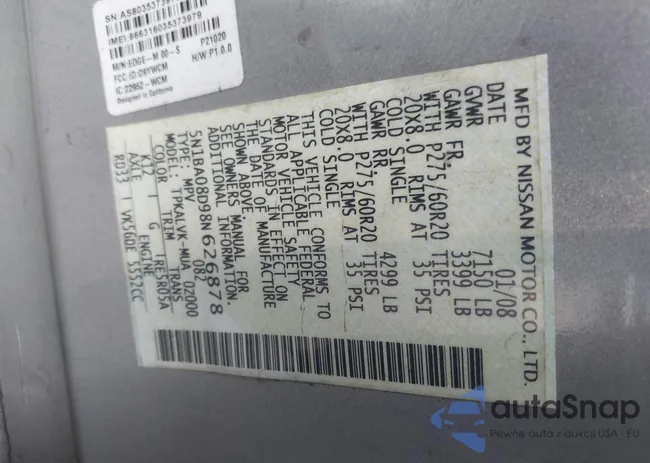 5N1BA08D98N626878: 40394682