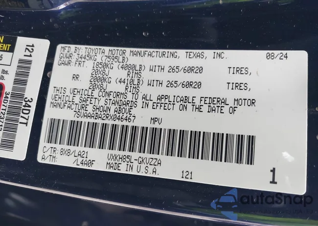 7SVAAABA2RX046467: 40396042