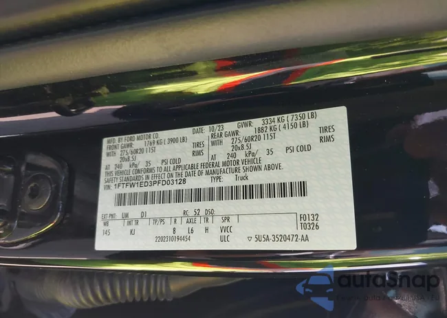 1FTFW1ED3PFD03128: 40396253