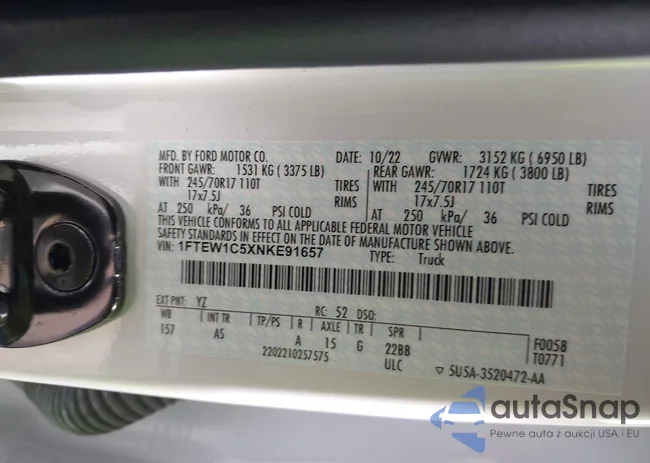 1FTEW1C5XNKE91657: 40398287