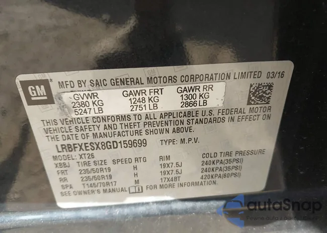 LRBFXESX8GD159699: 40400920