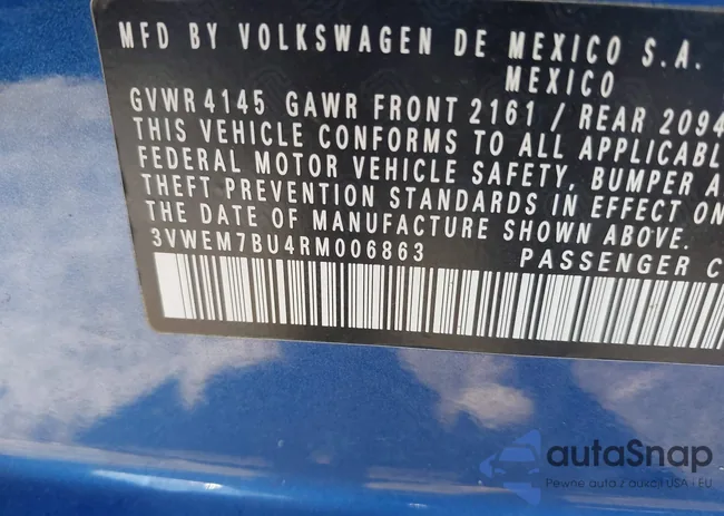 3VWEM7BU4RM006863: 40401215