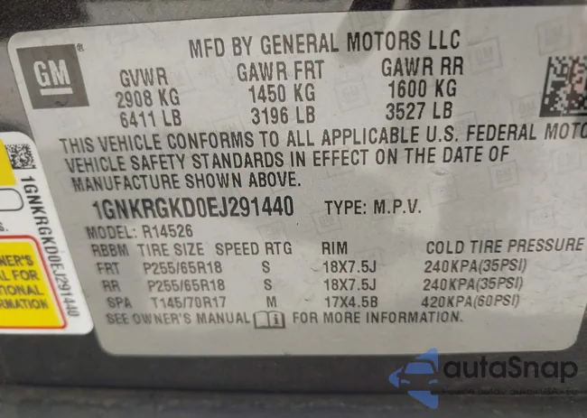 1GNKRGKD0EJ291440: 40400484