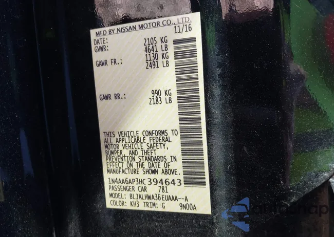 1N4AA6AP3HC394643: 40402020