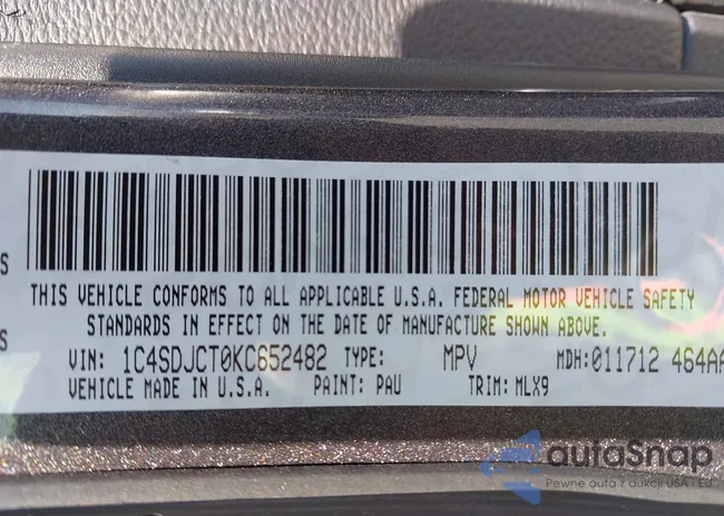 1C4SDJCT0KC652482: 40403872