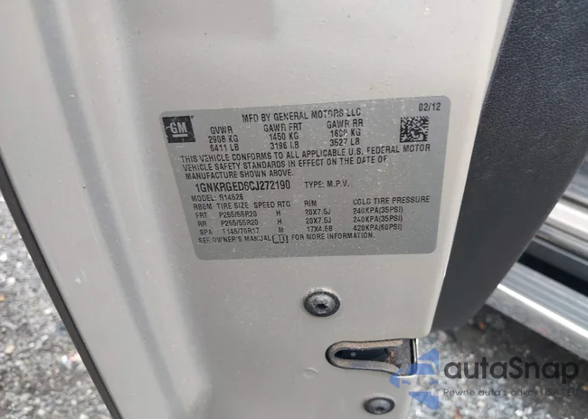 1GNKRGED6CJ272190: 40408661