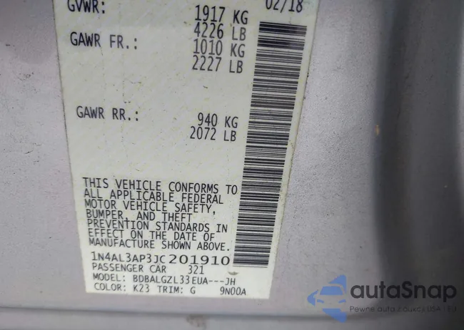 1N4AL3AP3JC201910: 40409651