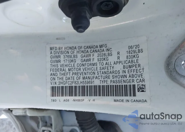 2HGFC2F82LH559691: 40412246