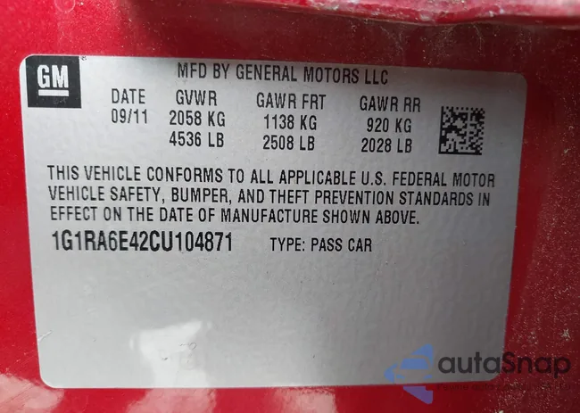 1G1RA6E42CU104871: 40411645