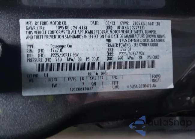 1FADP5BU0DL545068: 40414291