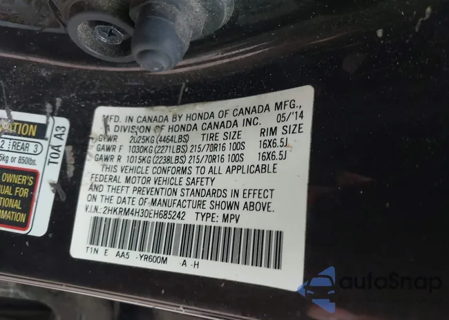 2HKRM4H30EH685242: 40420385