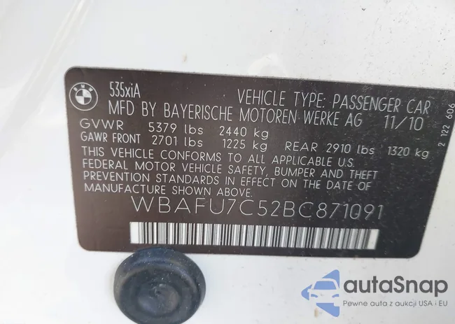 WBAFU7C52BC871091: 40420986