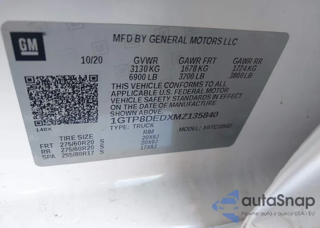 1GTP8DEDXMZ135840: 40421111