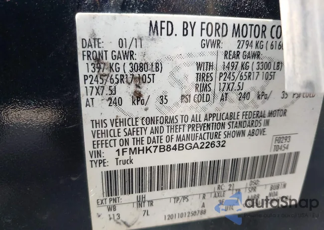 1FMHK7B84BGA22632: 40420504