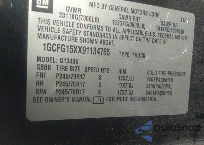 1GCFG15XX91134765: 40422793