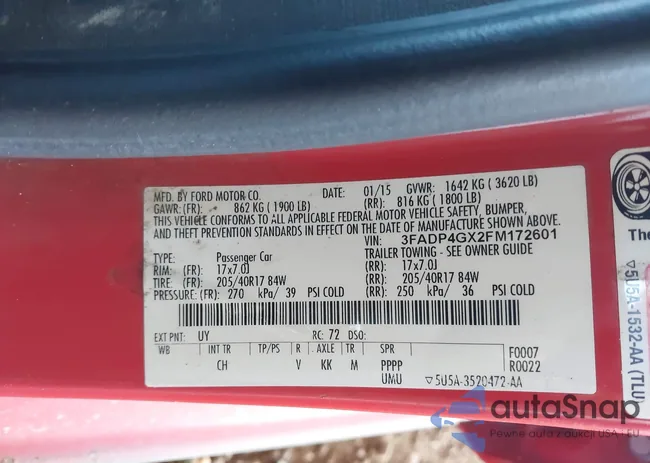 3FADP4GX2FM172601: 40426038