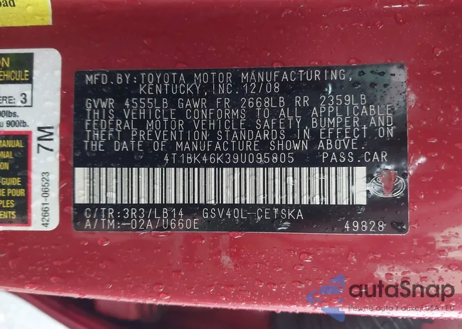 4T1BK46K39U095805: 40429504