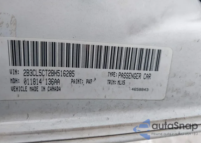 2B3CL5CT2BH516285: 40431512